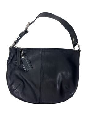 Coach Black Leather Silver Hardware Top Handle Soho Shoulder Bag
